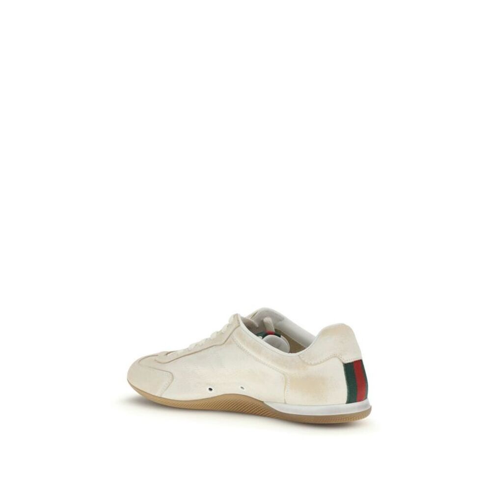 Gucci White Calf Leather Bos Taurus Low Top Women's Sneakers - Picture 3 of 4